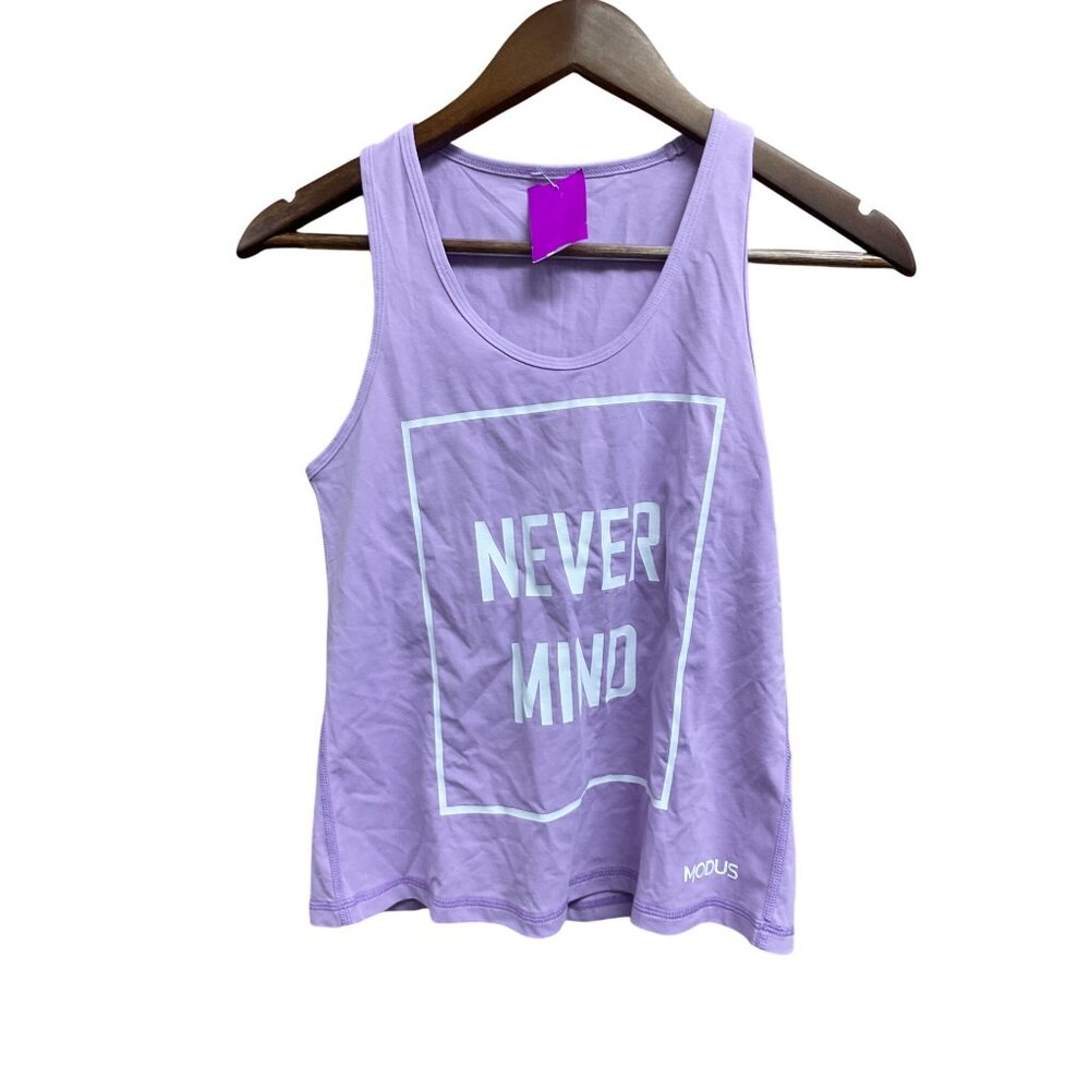 Modus Lavender "Never Mind" Women's Racerback Tank Top Small